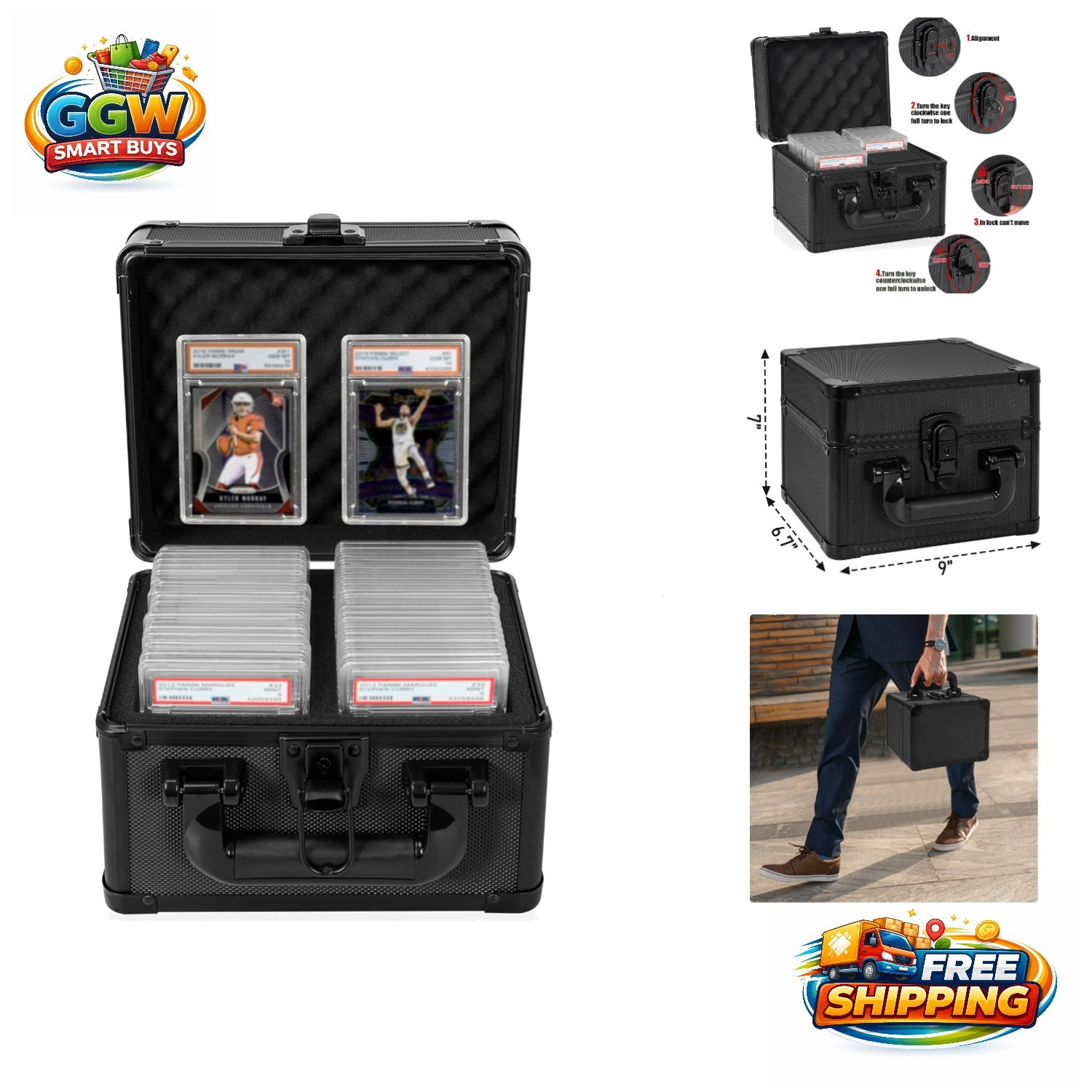 Aluminum Alloy Graded Card Case for 40 Slabs — Waterproof & Durable