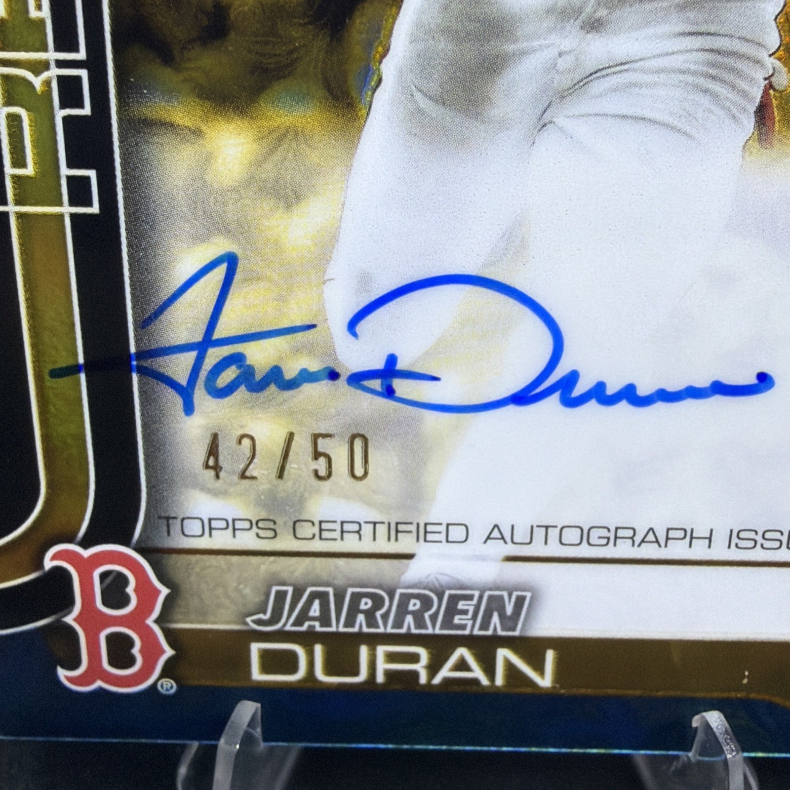 Jarren Duran Gold/Blue Refractor Auto /50🔥2025 Topps Gilded Collection