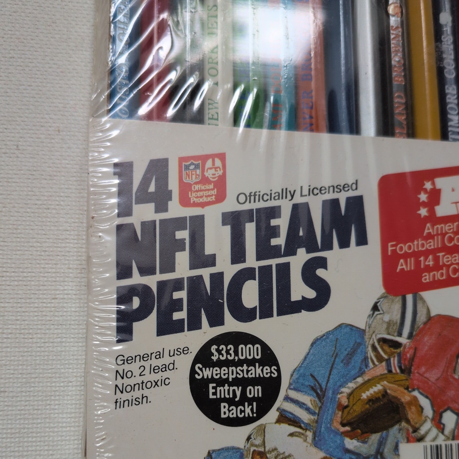Vintage 70’s NFL Faber Castell Football Pencil Set NFC All 14 Teams 1977, NIP