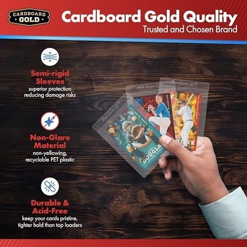 Cardboard Gold Card Saver 1-200Count Semi Rigid Card Holder, Trading Card Pro