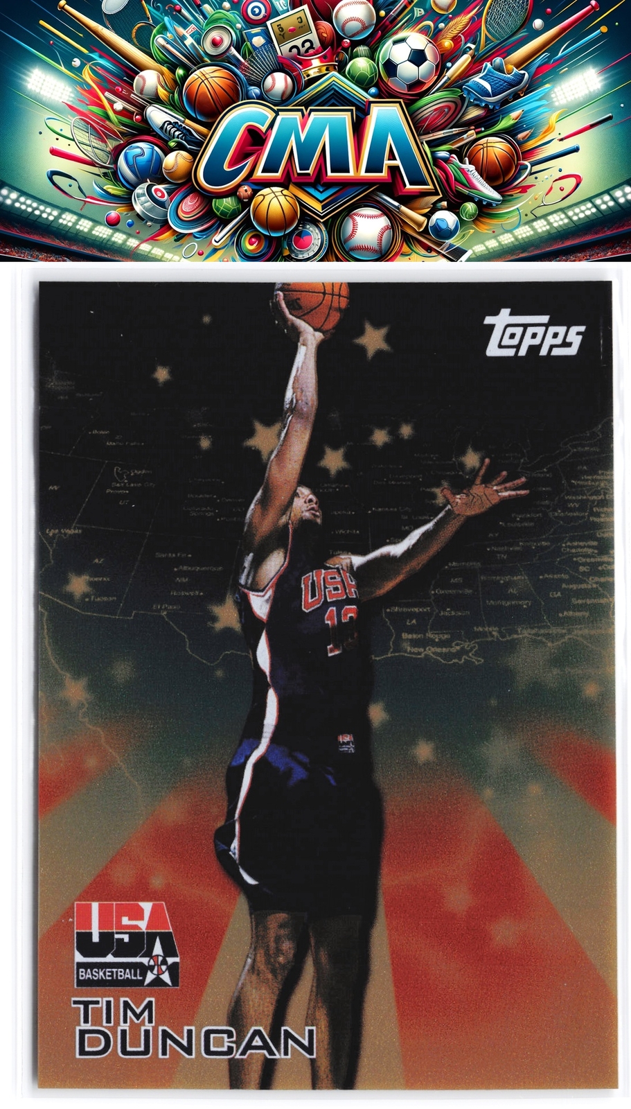 2000 Topps Team USA #1 Tim Duncan Gold