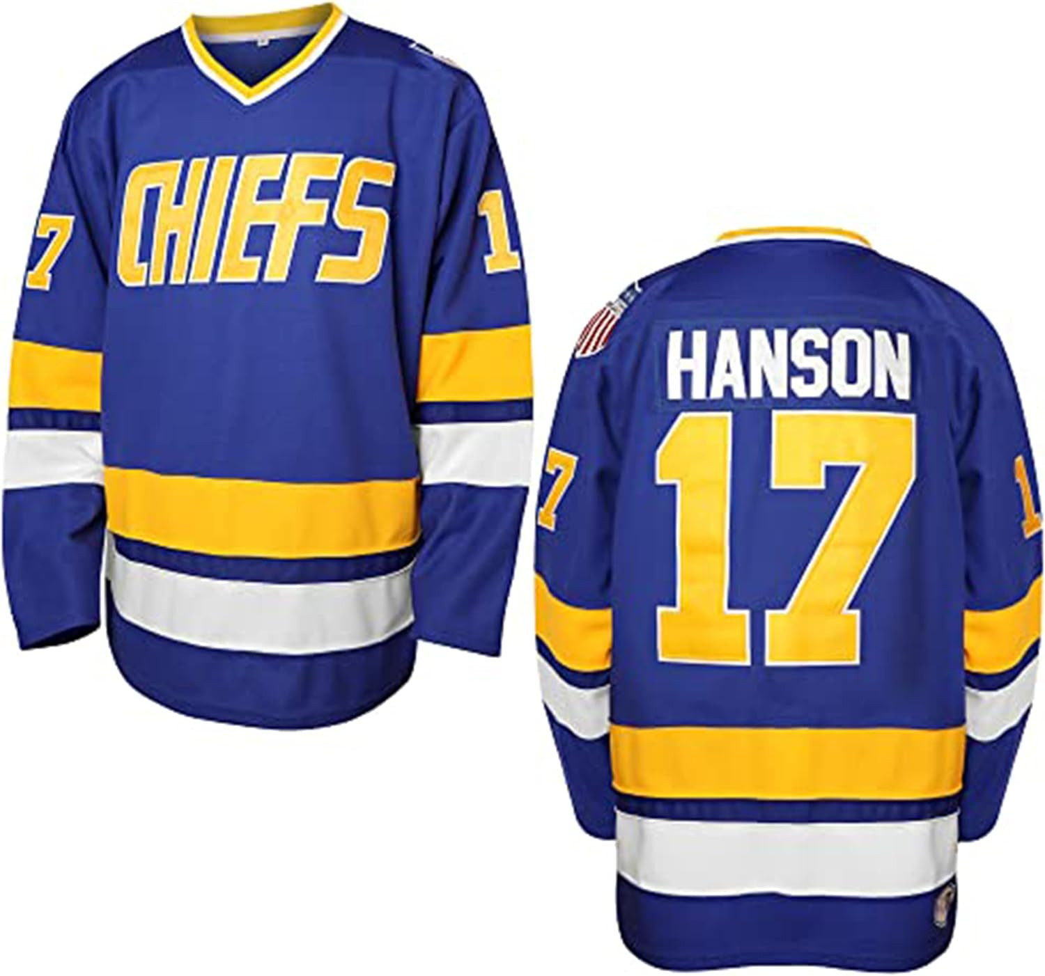Hanson Brothers Hockey Jersey 16 Charlestown Chiefs 17 Jeff Slap Shot 18 Movie H