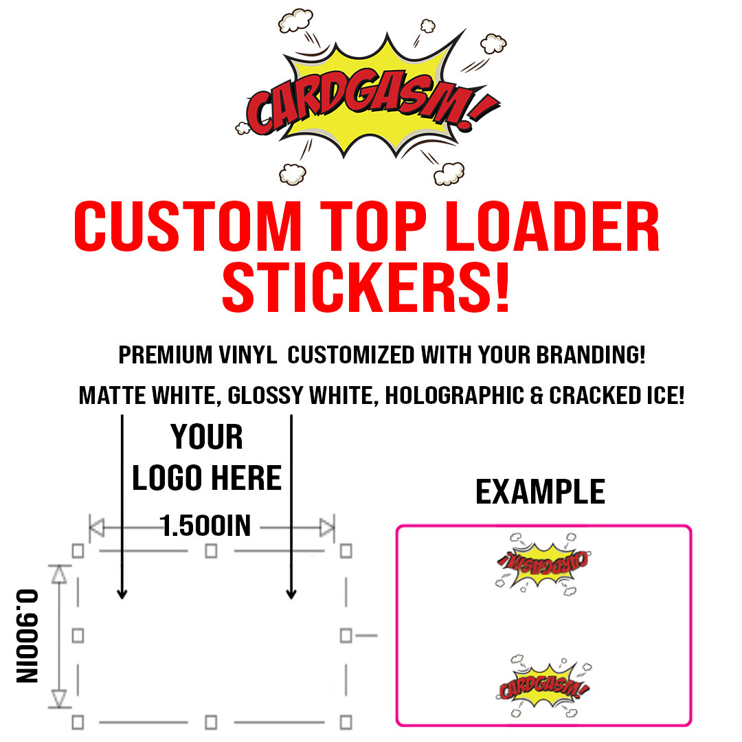 Custom Top Loader Stickers — 100 Stickers (.8″ x 1.5″) — See Details