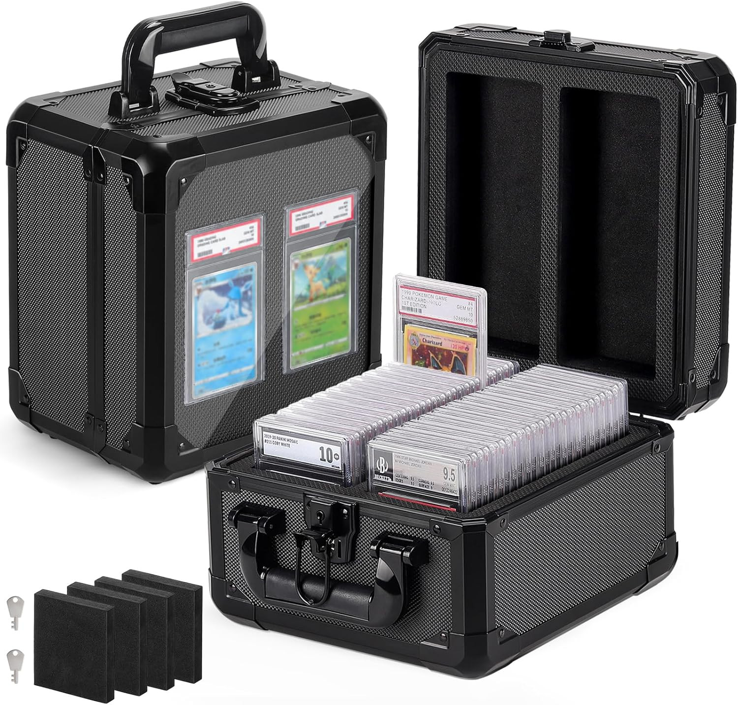 Graded Card Storage Box with Display Window — Protable Aluminum Alloy Slab Case