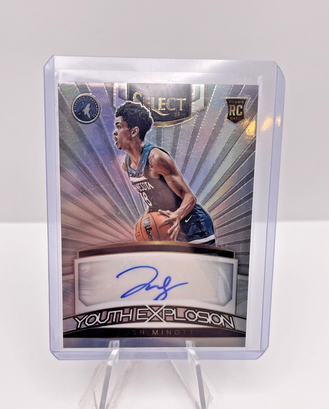 2022-23 Panini Select Youth Explosion Silver Prizm Josh Minott RC Auto YES-JMN