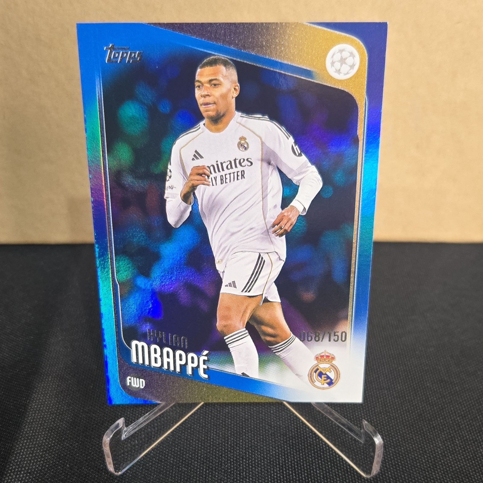 Topps 2025-26 Kylian Mbappé Blue /150 UEFA Club Competitions Real Madrid #112