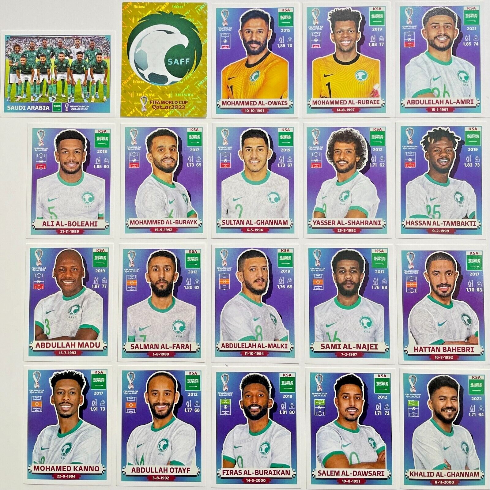 Panini FIFA World Cup Qatar 2022 | COMPLETE TEAM SET | All 20 (PICK YOUR SET)