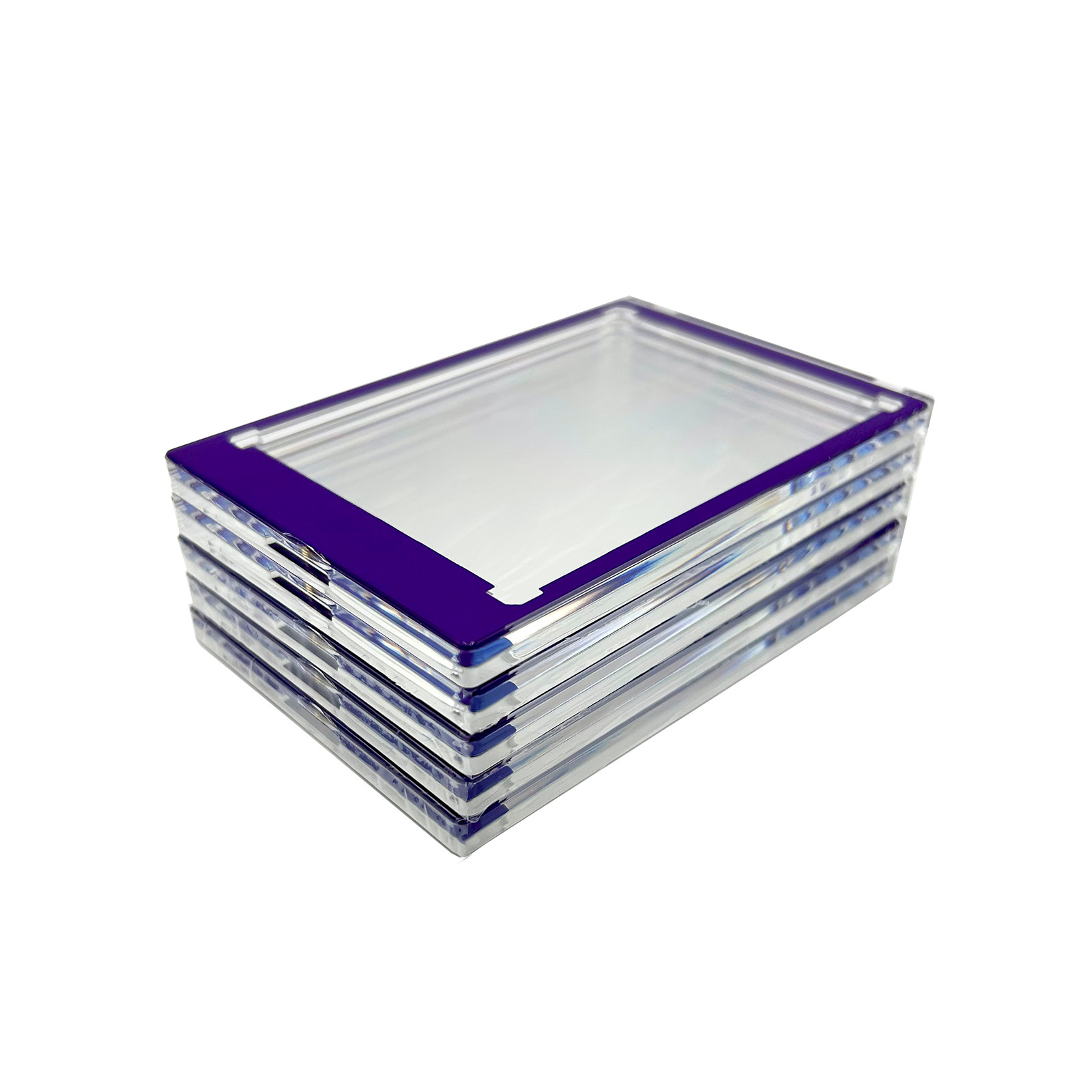CF Magnetic Card Holder One Touch Case PURPLE BORDER — 35PT-360PT Sizes