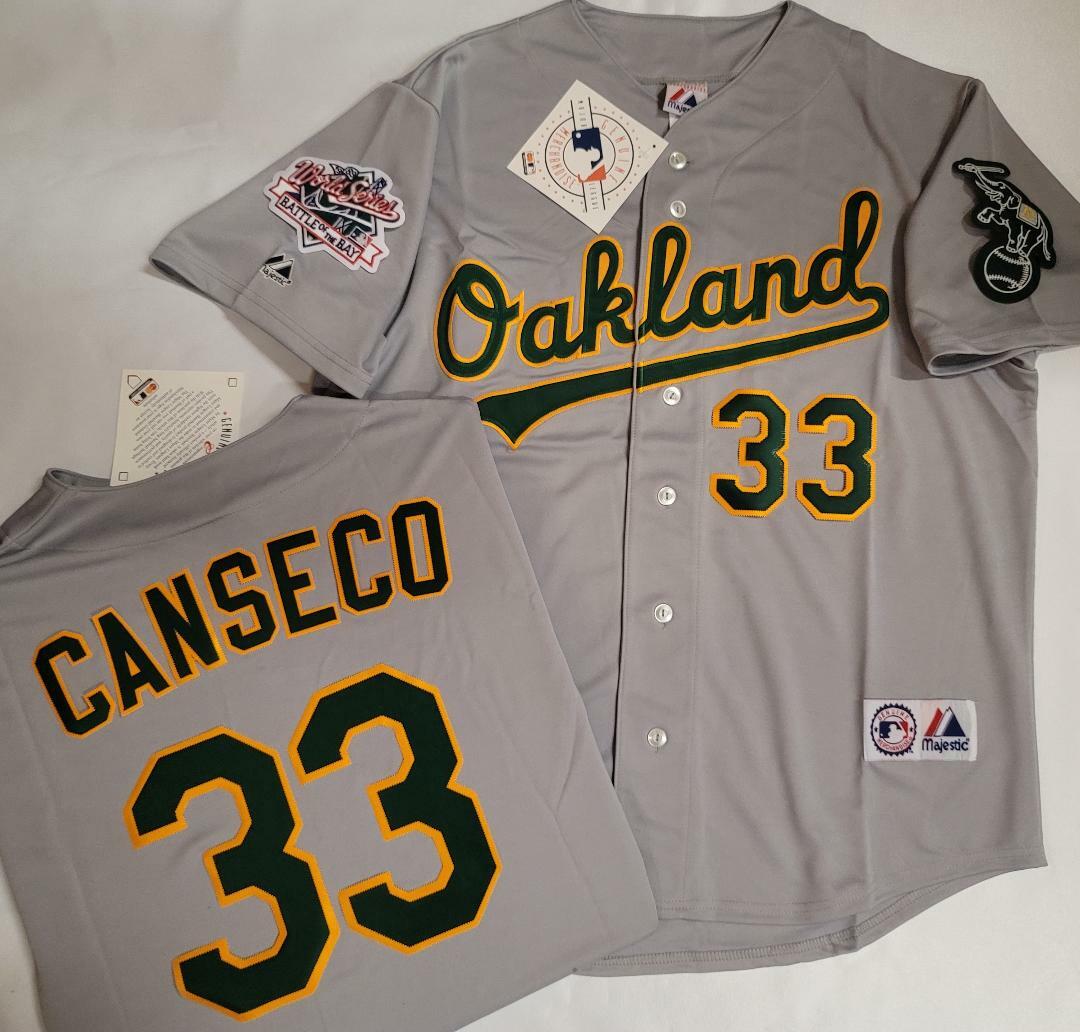 Majestic 1989 Oakland A’s JOSE CANSECO World Series Baseball JERSEY GRAY NWT