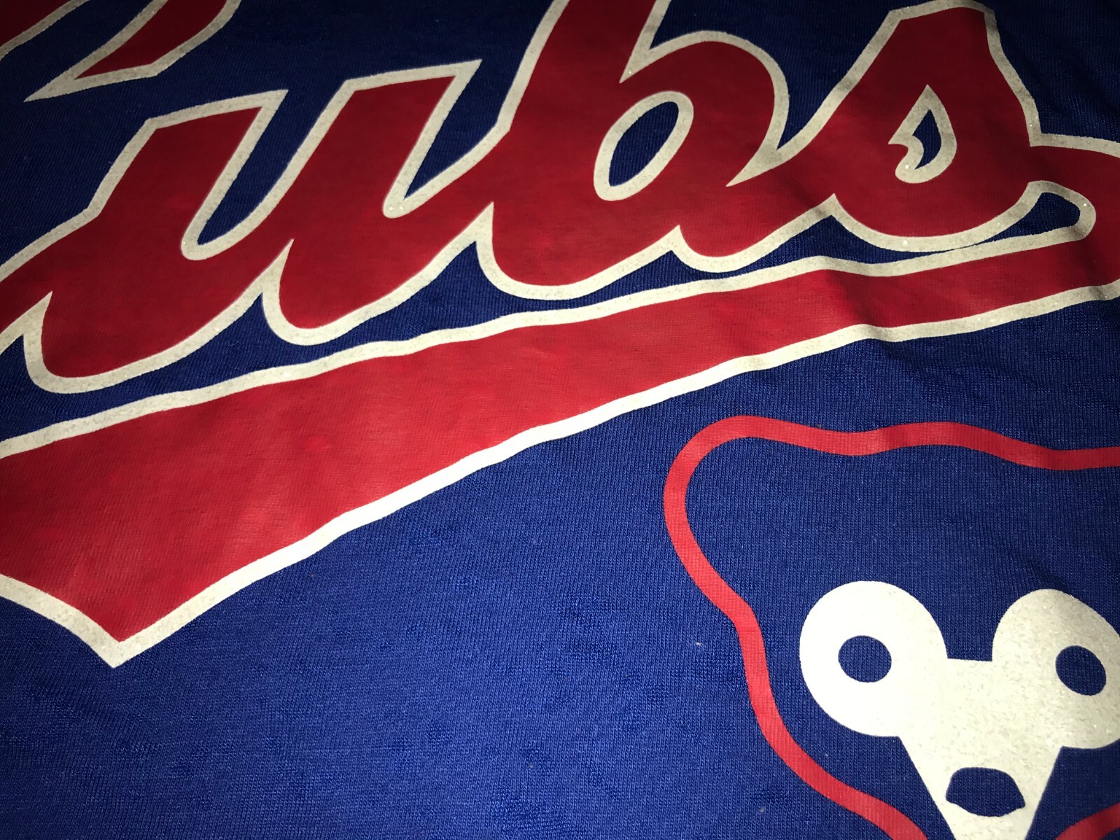 Chicago Cubs Victoria’s Secret Pink Oversized Sheer Crop Top Shirt — Women’s XS