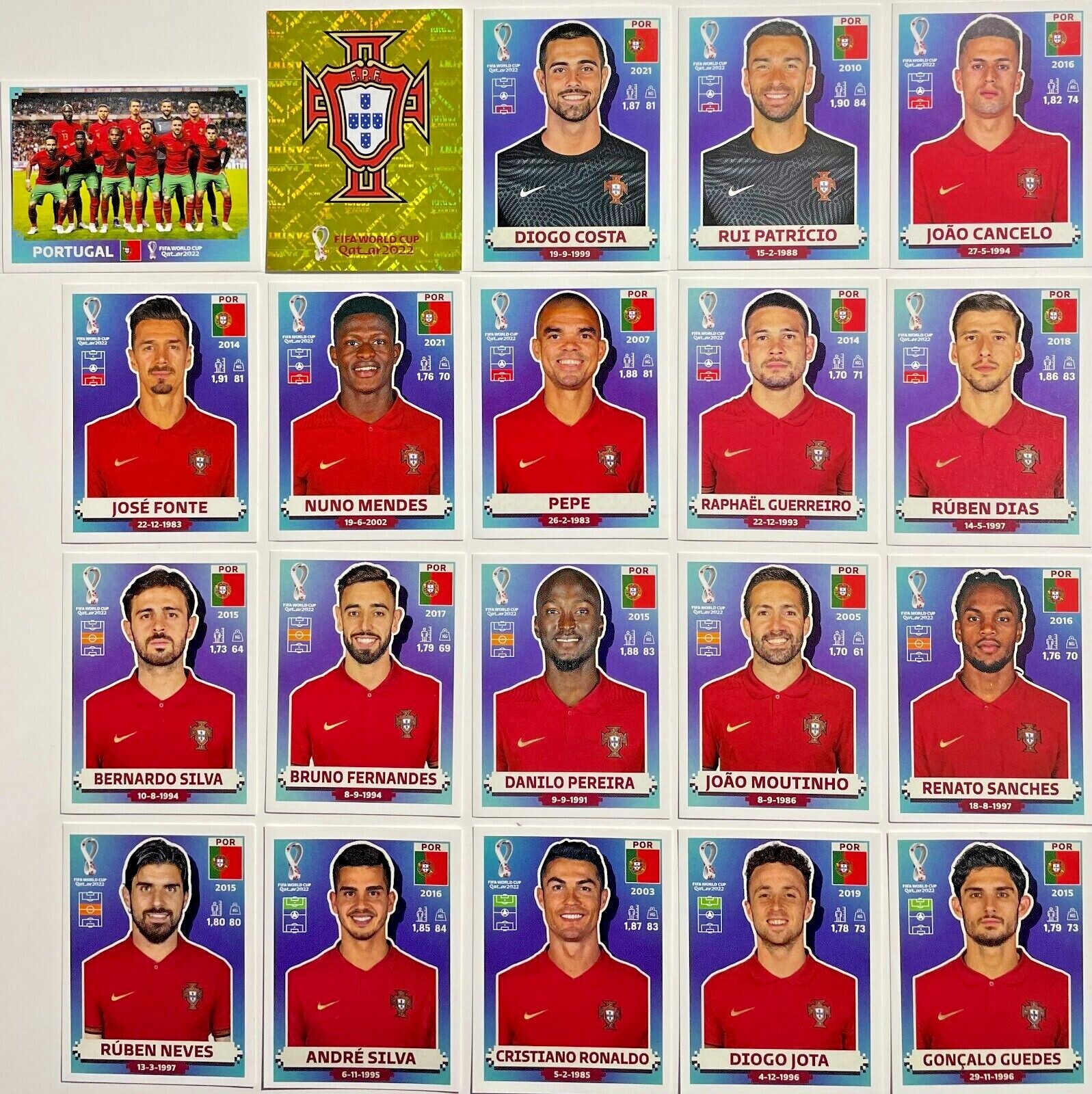 Panini FIFA World Cup Qatar 2022 | COMPLETE TEAM SET | All 20 (PICK YOUR SET)