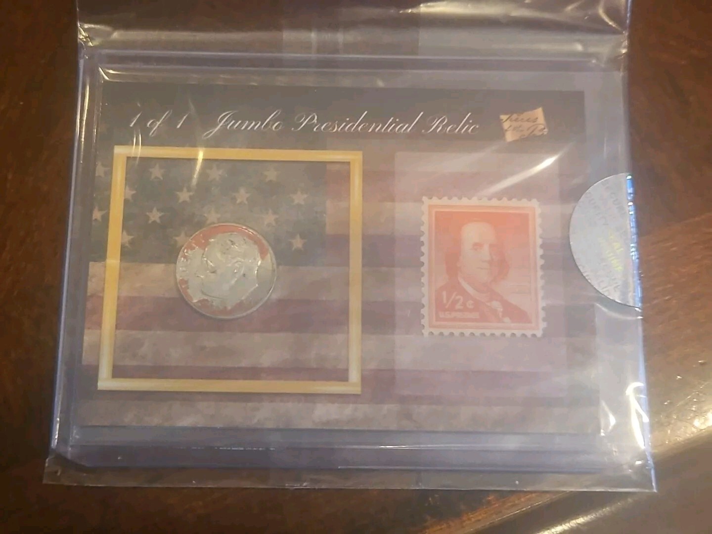 1/1 jumbo presidential relic one of one Ben 1 Benjamin Franklin card coin USA 1#