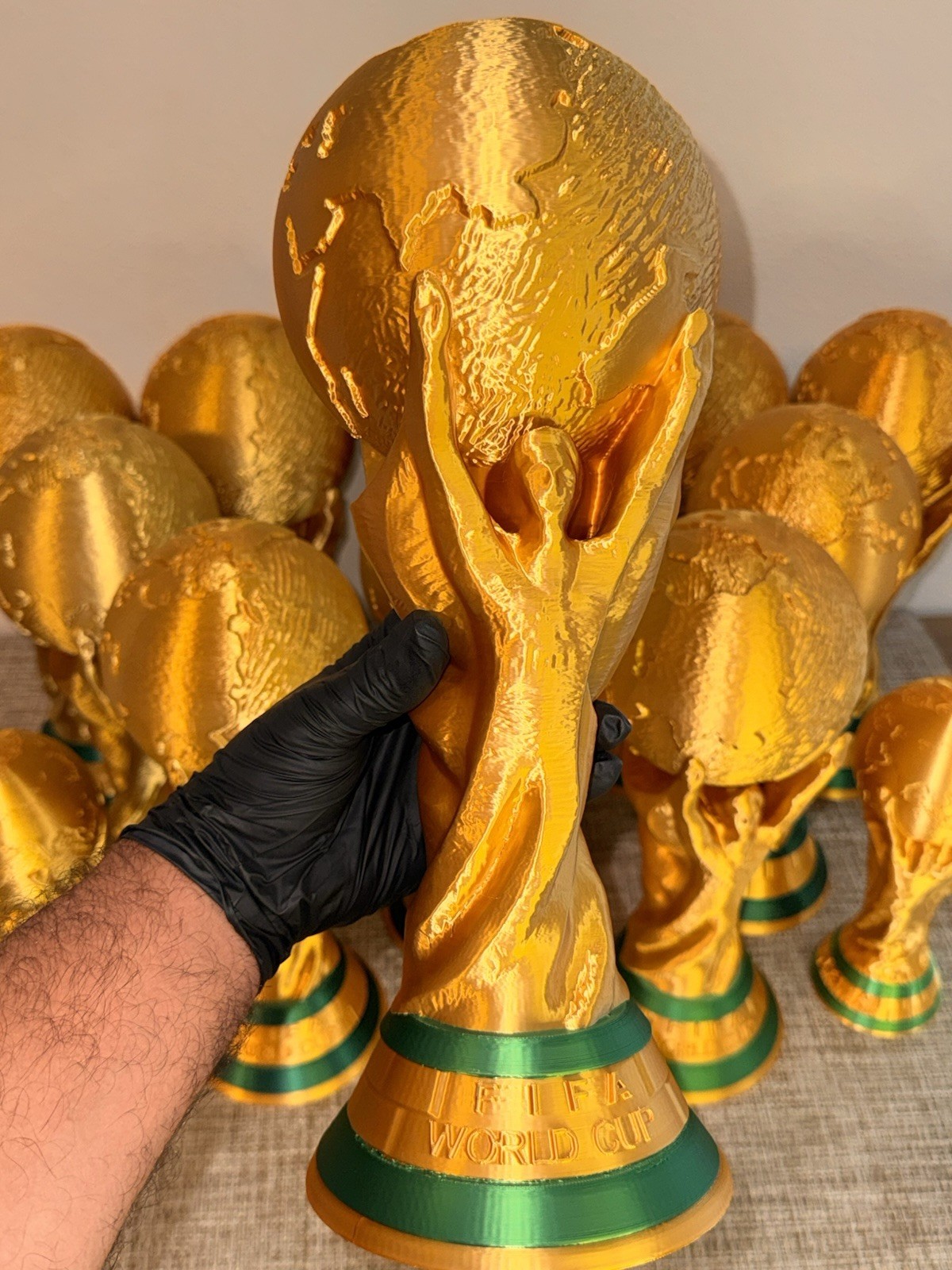 Full Size World Cup Trophy Replica 14.5” Gold Soccer Fan Collectible Printer3D