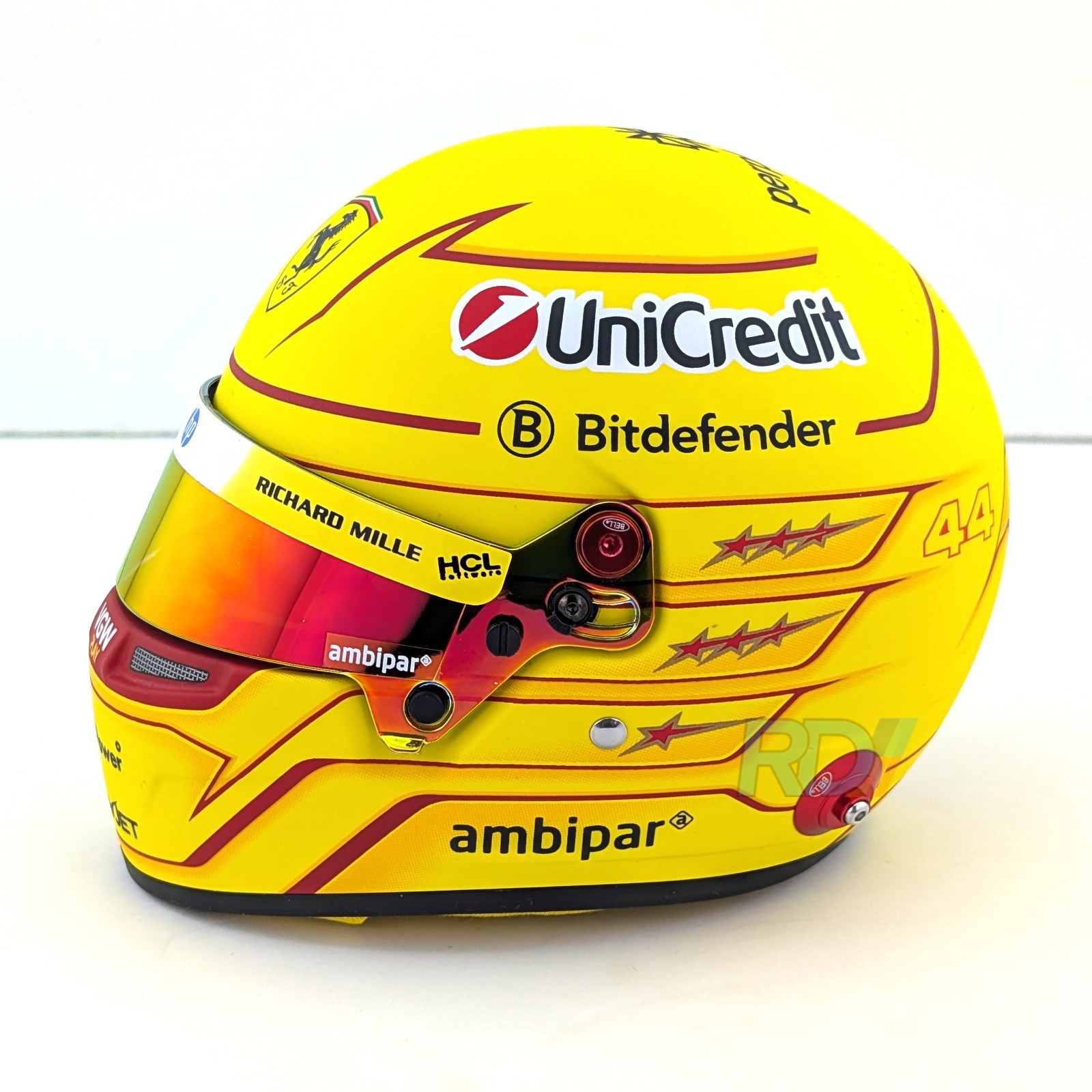 2025 Lewis Hamilton Mini Helmet — 1:2 Scale Bell Ferrari F1 Helmet — 4100414