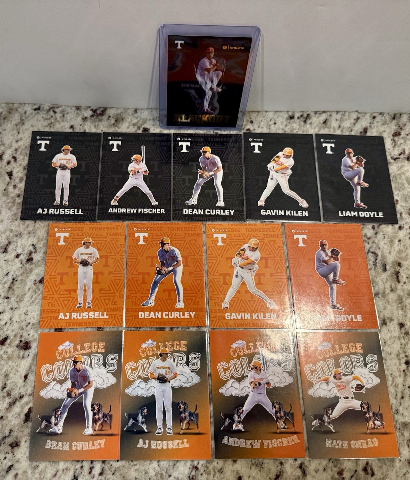 Tennessee Volunteers Baseball 2025 ONIT Athlete Incomplete Lot Of 14 Cards