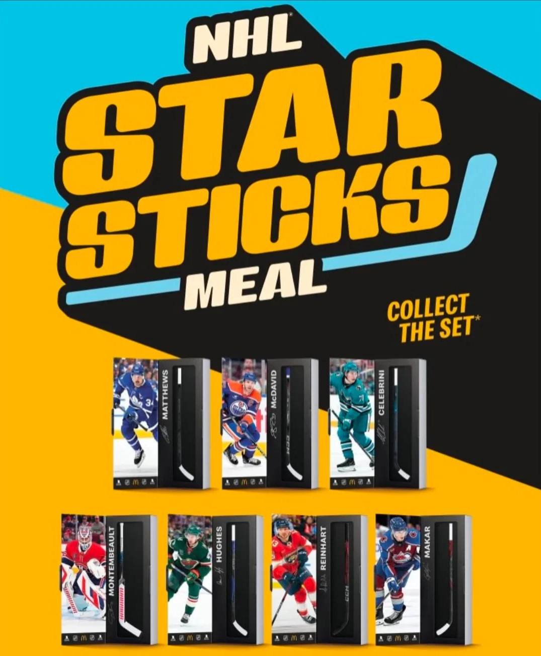 McDonald’s NHL Star Sticks 2025-2026 Canada Exclusive **Full Set Of 7** Complete