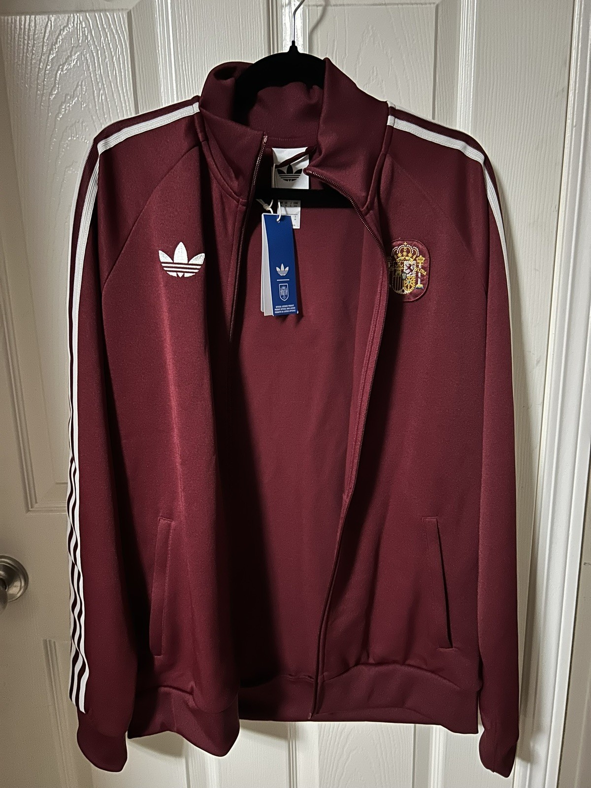 Adidas Spain España Soccer Track Jacket Burgundy Red Medium BNWT