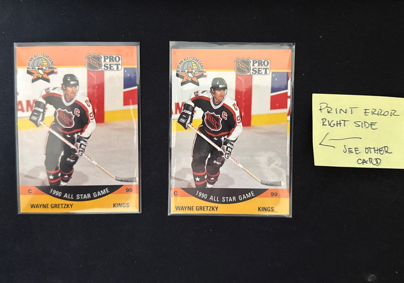 1990-91 Pro Set — Wayne Gretzky #340 — RARE!Printing Error Card (serious buyer)