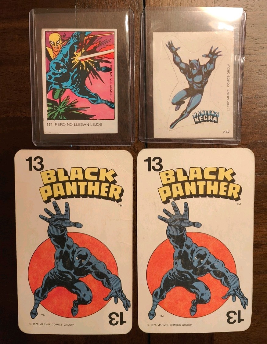 Black Panther Marvel Movie 1977 MB Playing Card RC Terrabusi Superheroes Sticker