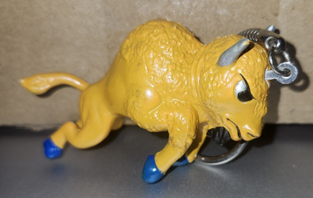 Vintage Colorado Buffaloes University Ralphie the Buffalo PVC Mascot Keychain