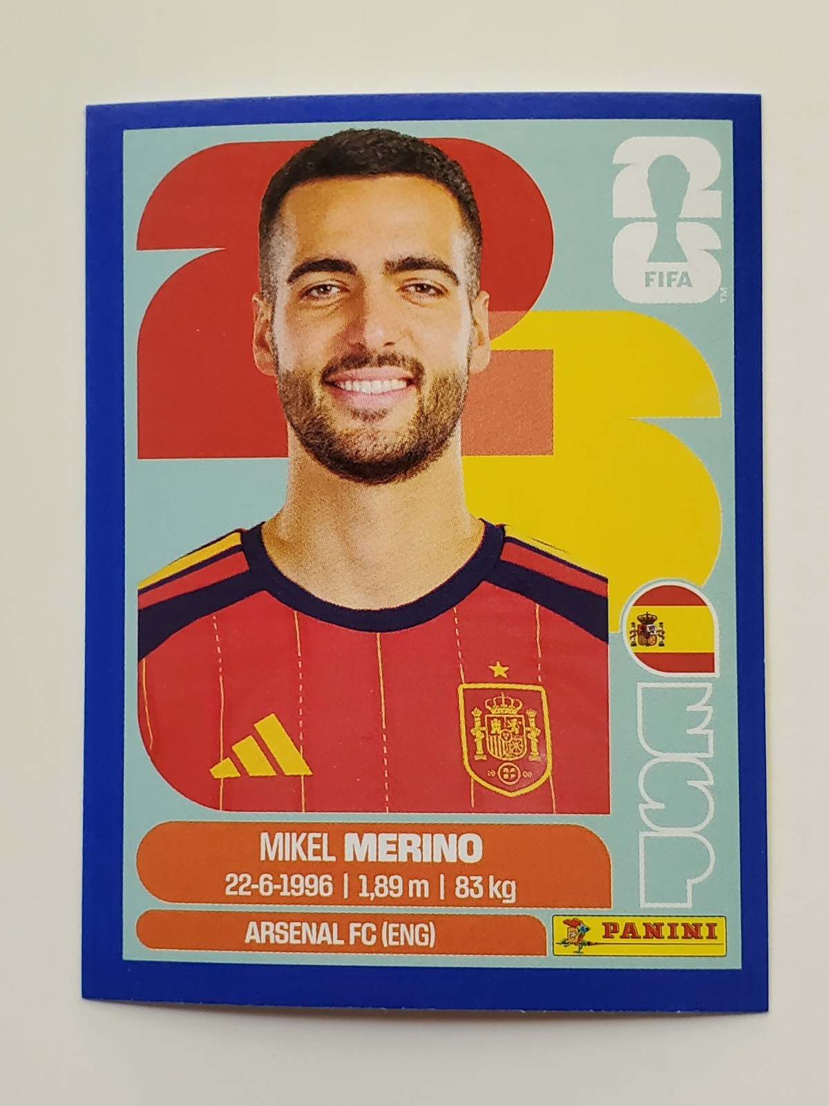 Mikel Merino Blue Parallel Panini FIFA World Cup 2026 Sticker ESP14 Spain