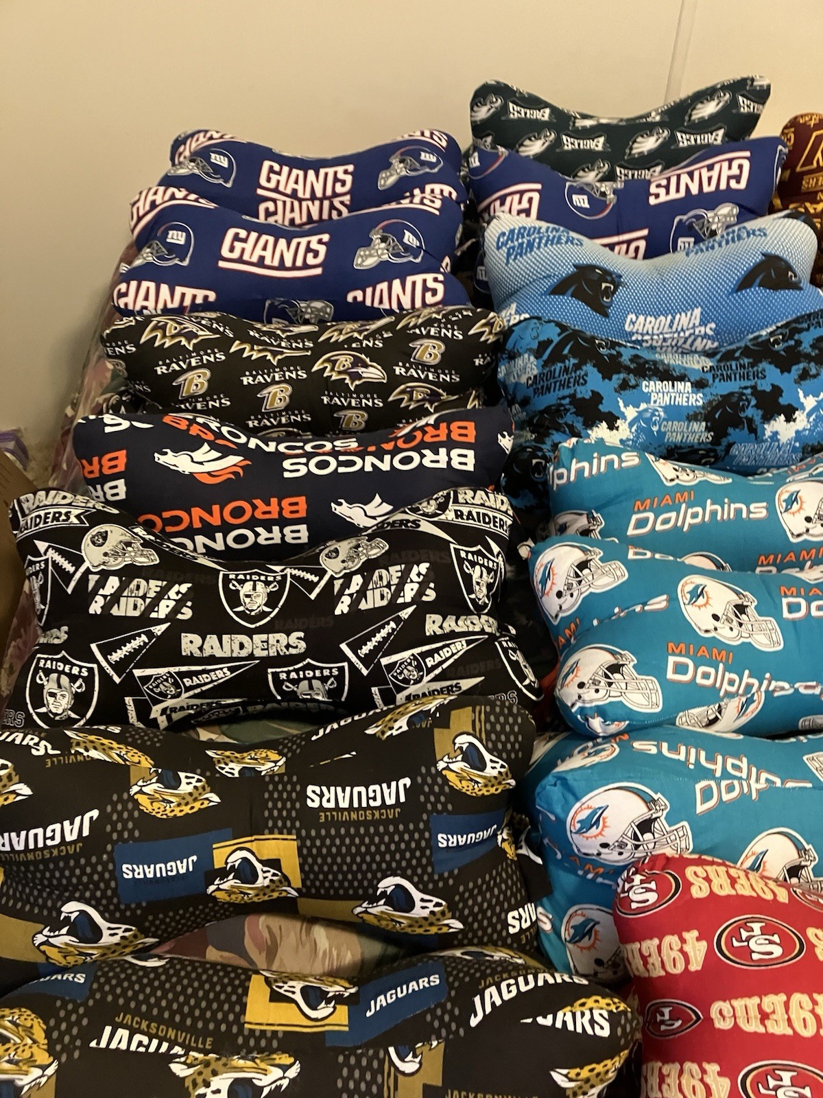 NFL Team Logo Print Fleece Fabric Assorted Pillows