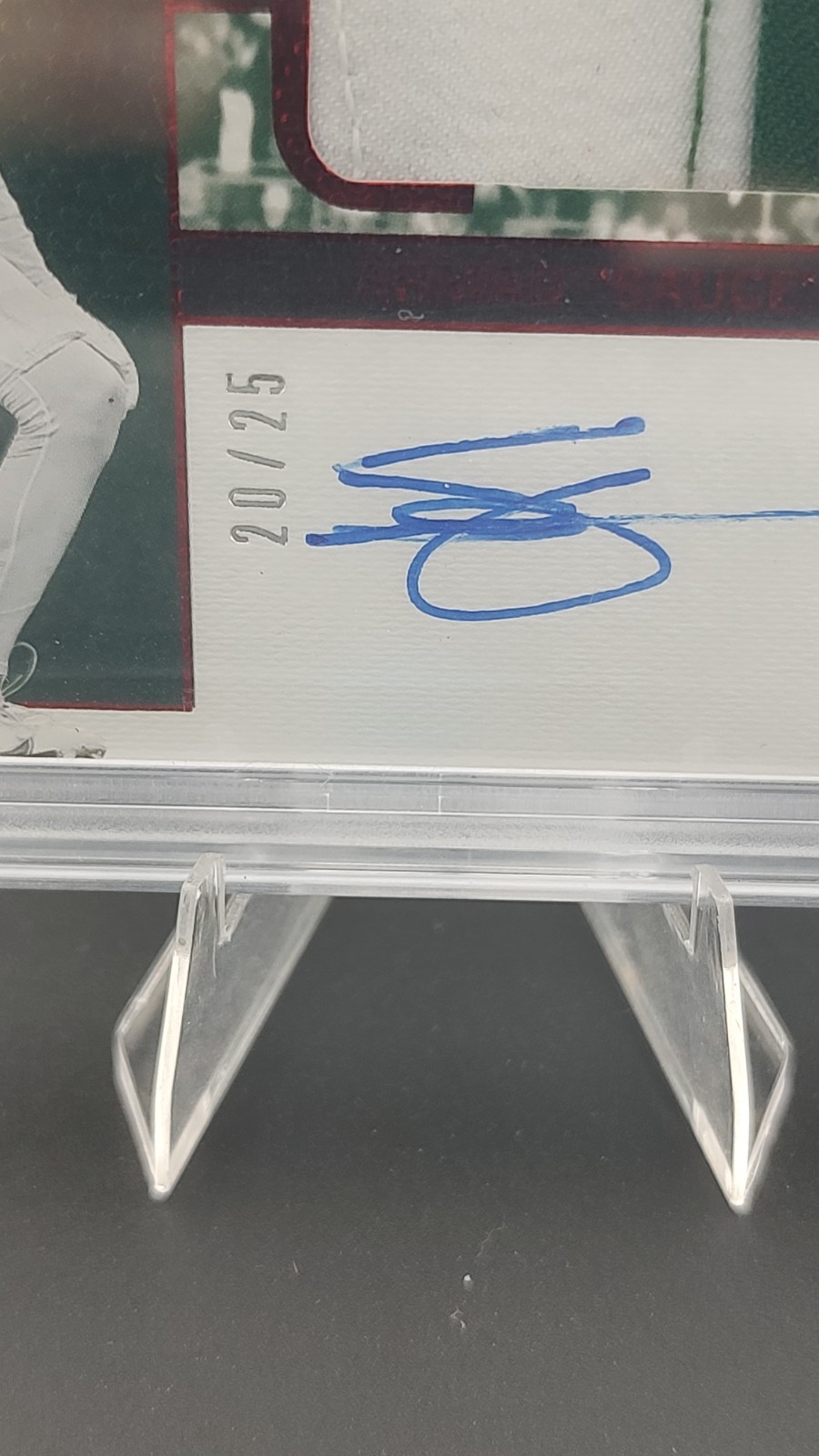 2022 Panini One Dual Patch Auto Red RPA /25 Breece Hall PSA 9 MINT #3 RC