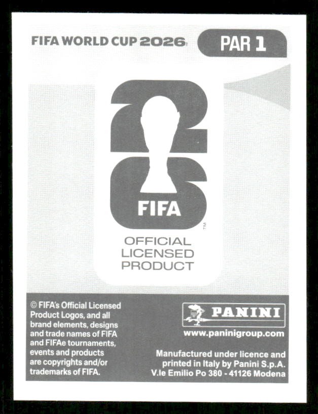 2026 Panini FIFA World Cup Stickers #PAR1 Emblem FOIL