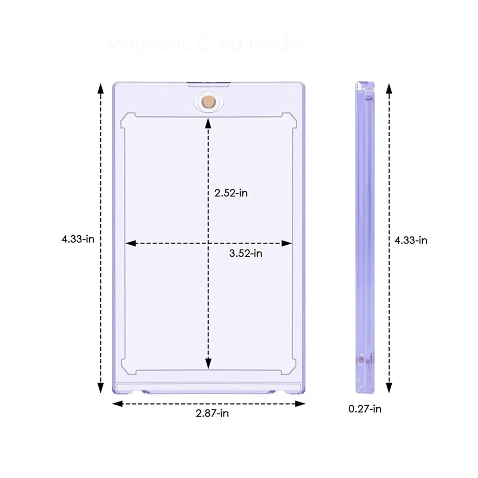 CF Magnetic Card Holder One Touch Case PURPLE BORDER — 35PT-360PT Sizes