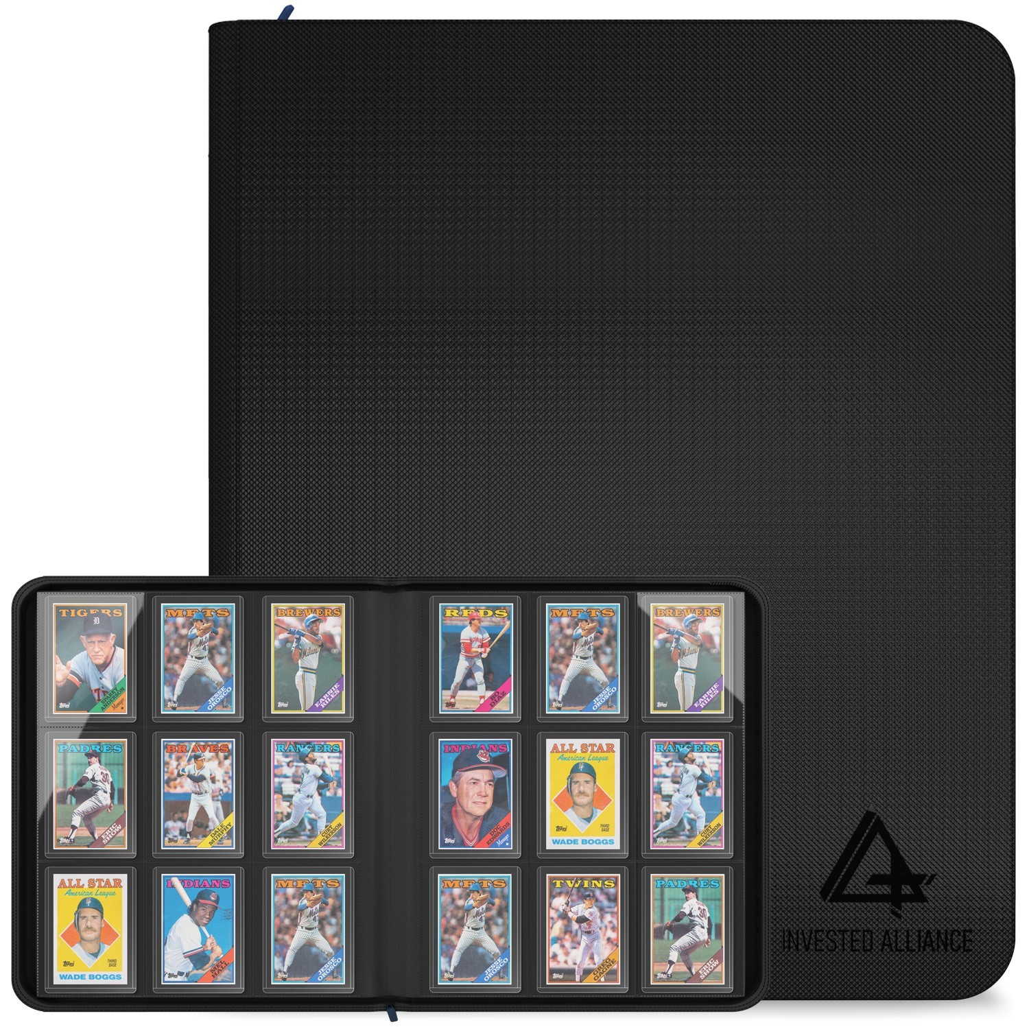 9 Pocket Toploader Binder Holds 288 Cards Zipper Trading Card Album