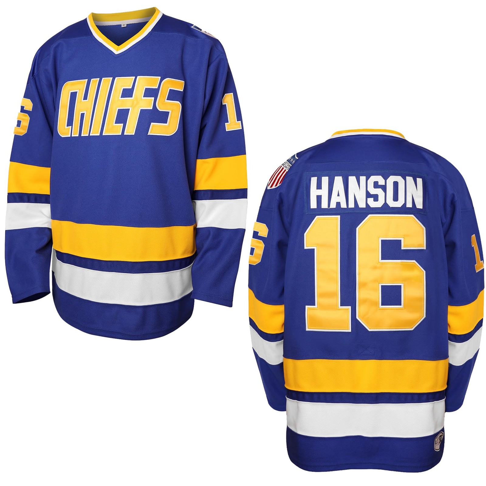 Hanson Brothers Hockey Jersey 16 Charlestown Chiefs 17 Jeff Slap Shot 18 Movi…