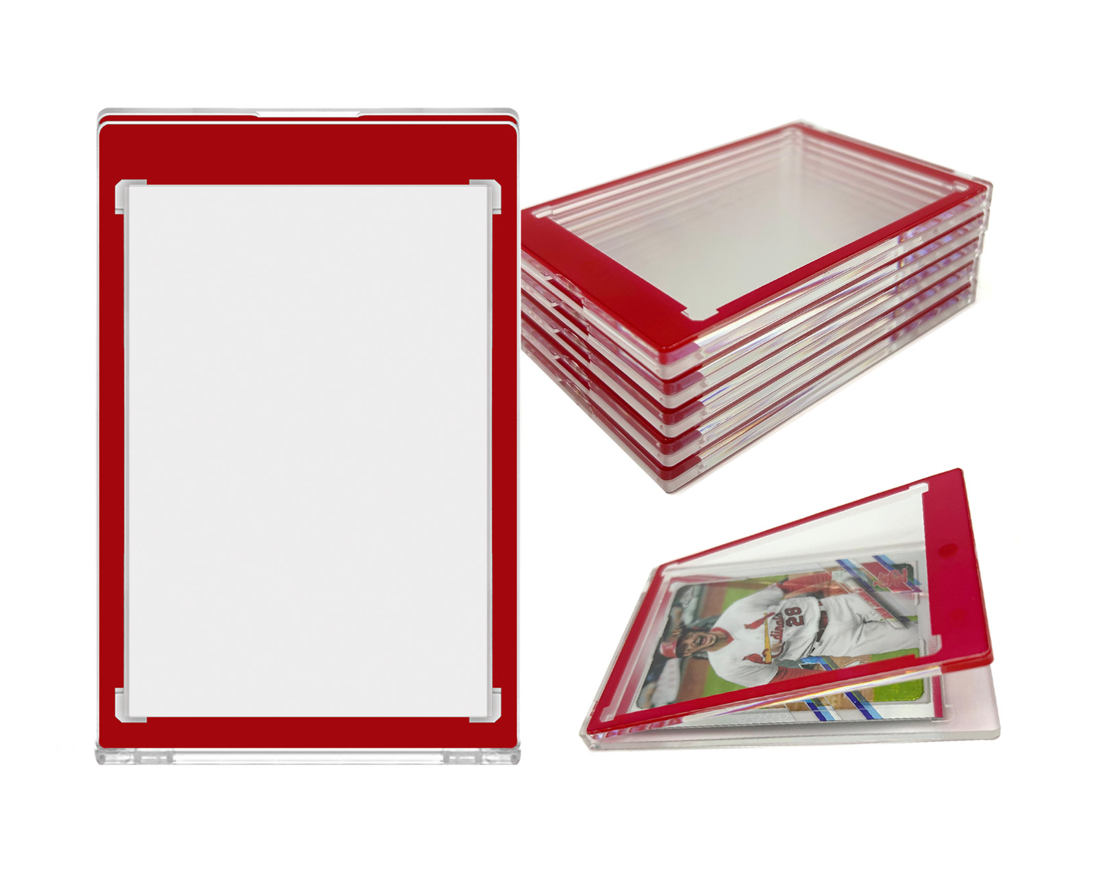 CF Magnetic Card Holder One Touch Case RED BORDER — 35PT-260PT Sizes