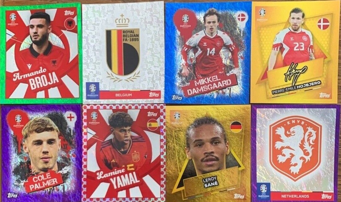 EURO 2024 GERMANY UEFA TOPPS Stickers PARALLEL Gold signature STAR PLAYERS