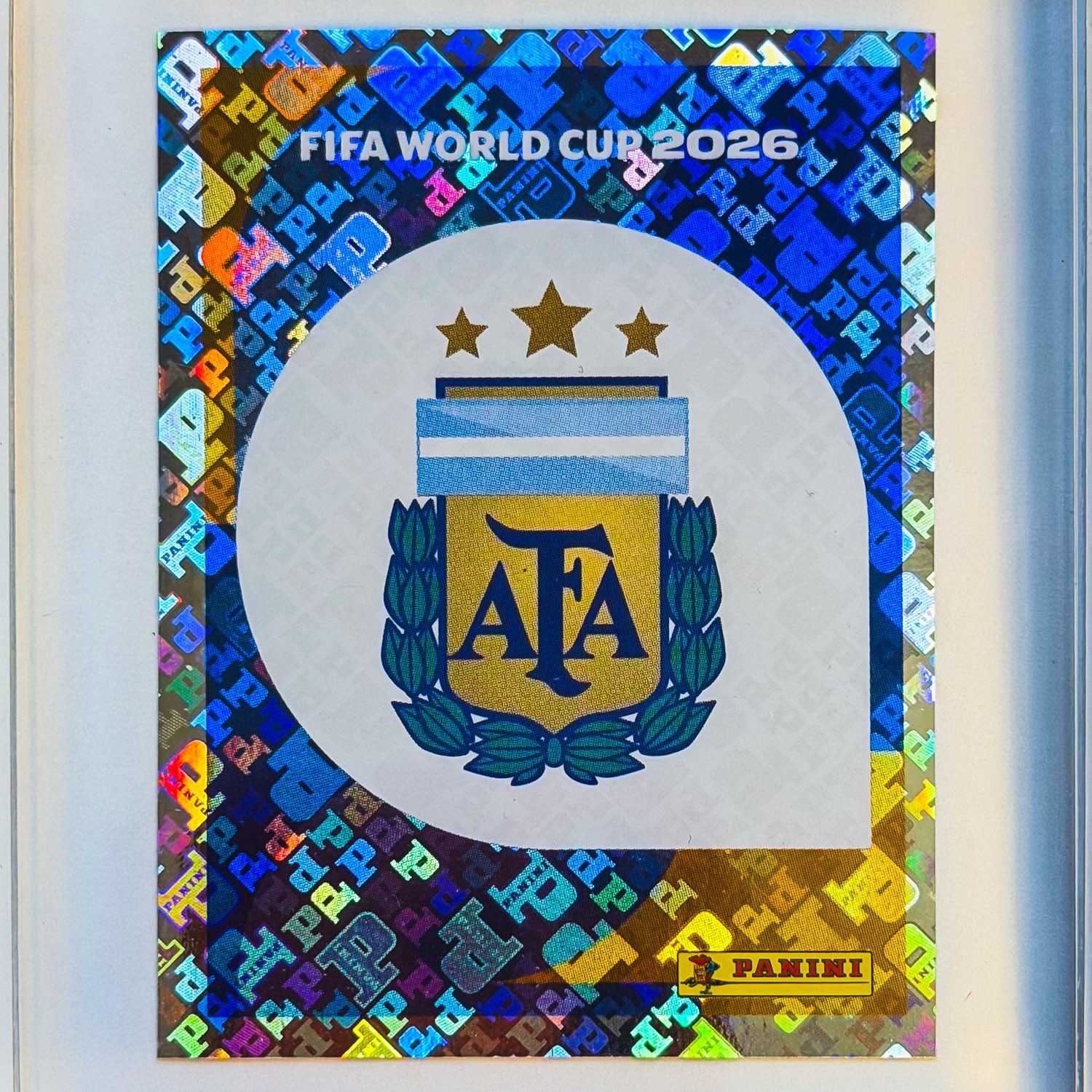 2026 Panini FIFA World Cup Argentina Emblem Holo Foil Sticker ARG 1 NM Messi