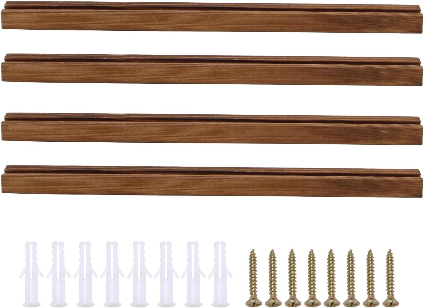4 Pack Sports Card Display Shelf for Wall, Wood Playing Card Holder Stand, Wall