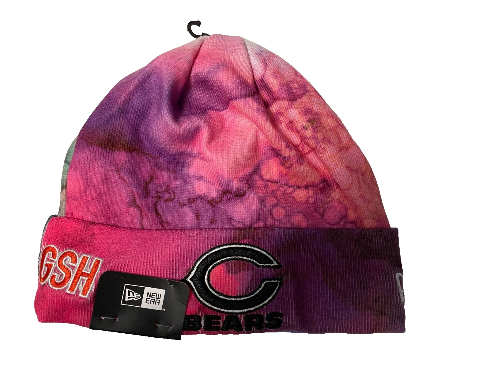 Chicago Bears Beanie Unisex Adult Crucial Catch Breast Cancer Awareness Tie Dye