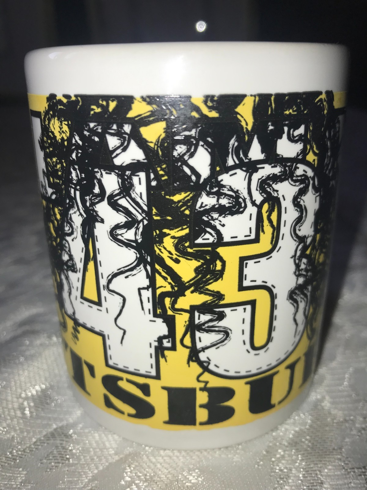 RARE Hair TROY POLAMALU #43 Albert Elovitz PITTSBURGH STEELER 10oz Black MUG 3¾»