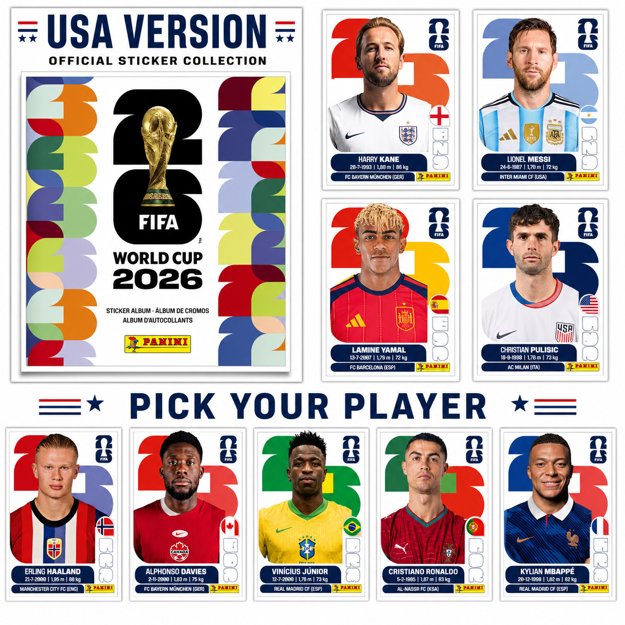 2026 Panini FIFA World Cup Stickers US Edition #MEX1-#FWC19 White Border