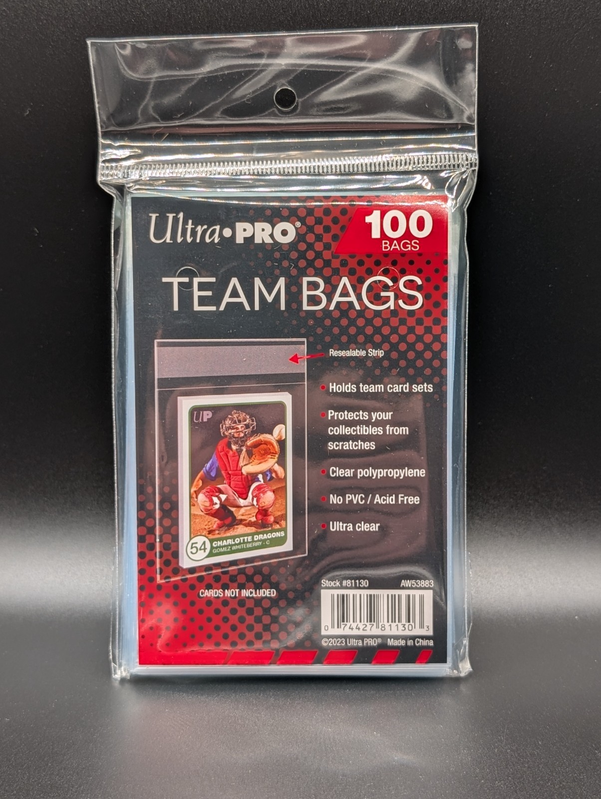 Ultra Pro Resealable Team Bags 1 (x100) Pack for 100 Total Team Bags