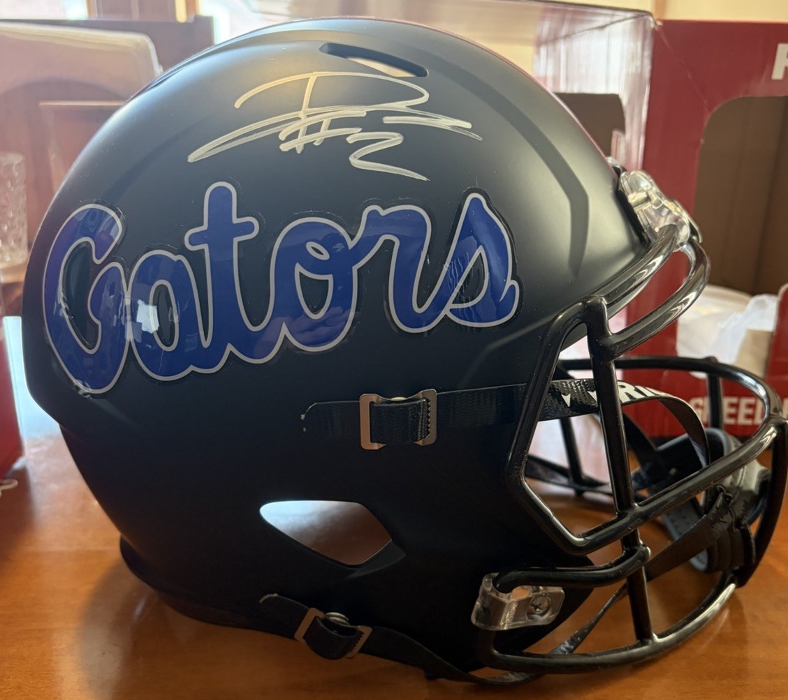 DJ Lagway Signed Florida Gators Football Helmet NCAA Schwartz Sports COA
