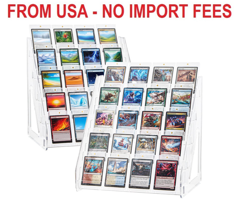 DEEIF 2 Pack Acrylic Trading Card Display Stand, 5-Tier Clear Shelf Holds Up to