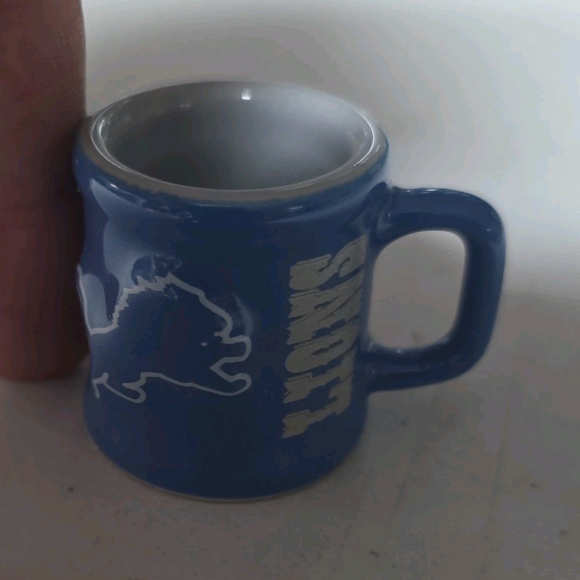 Detroit Lions Mini Mug Blue White NFL Football Less Than 8oz