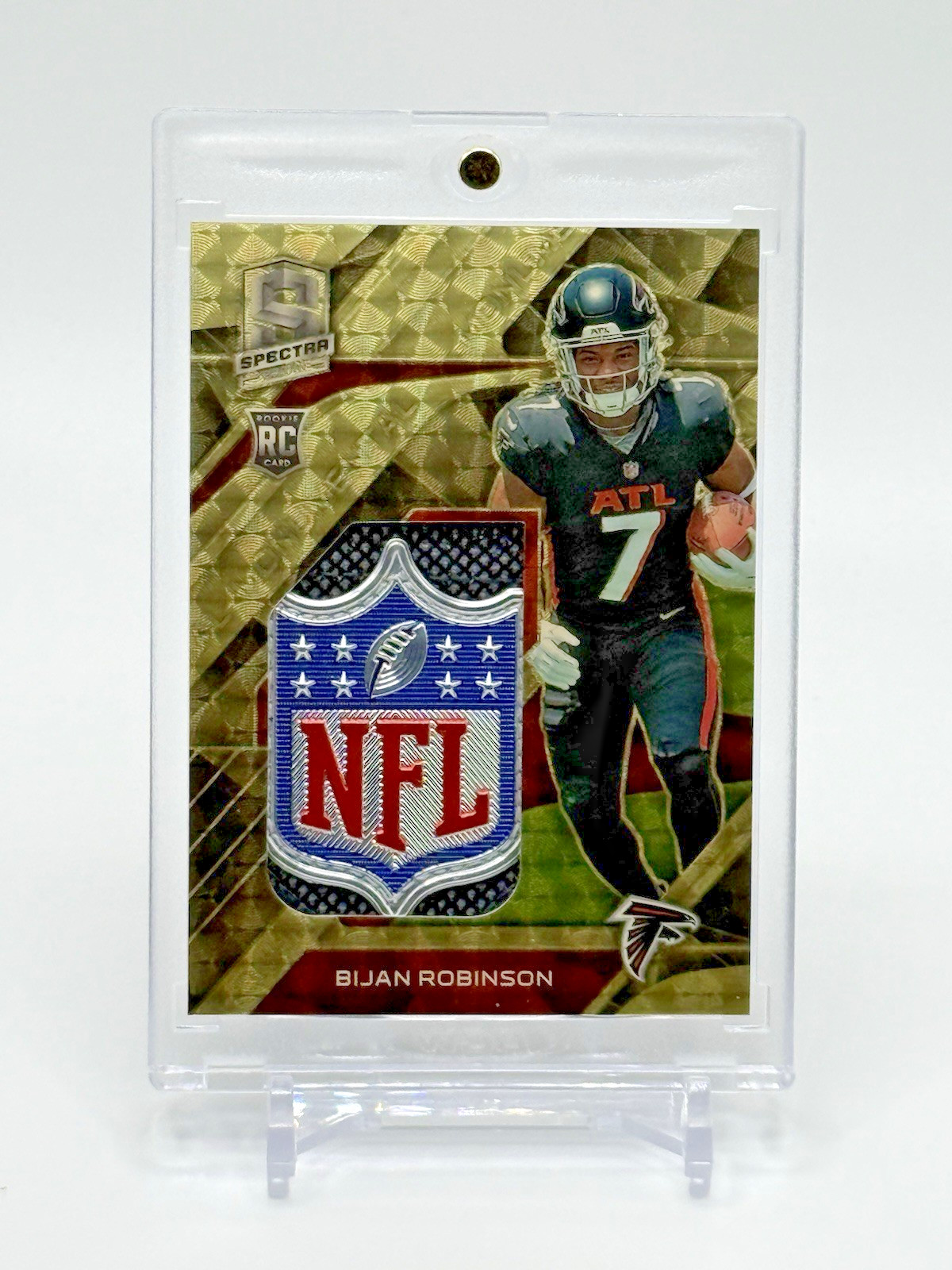 2023 Spectra BIJAN ROBINSON Gold Vinyl Superfractor NFL Shield ROOKIE #1/1 — RC