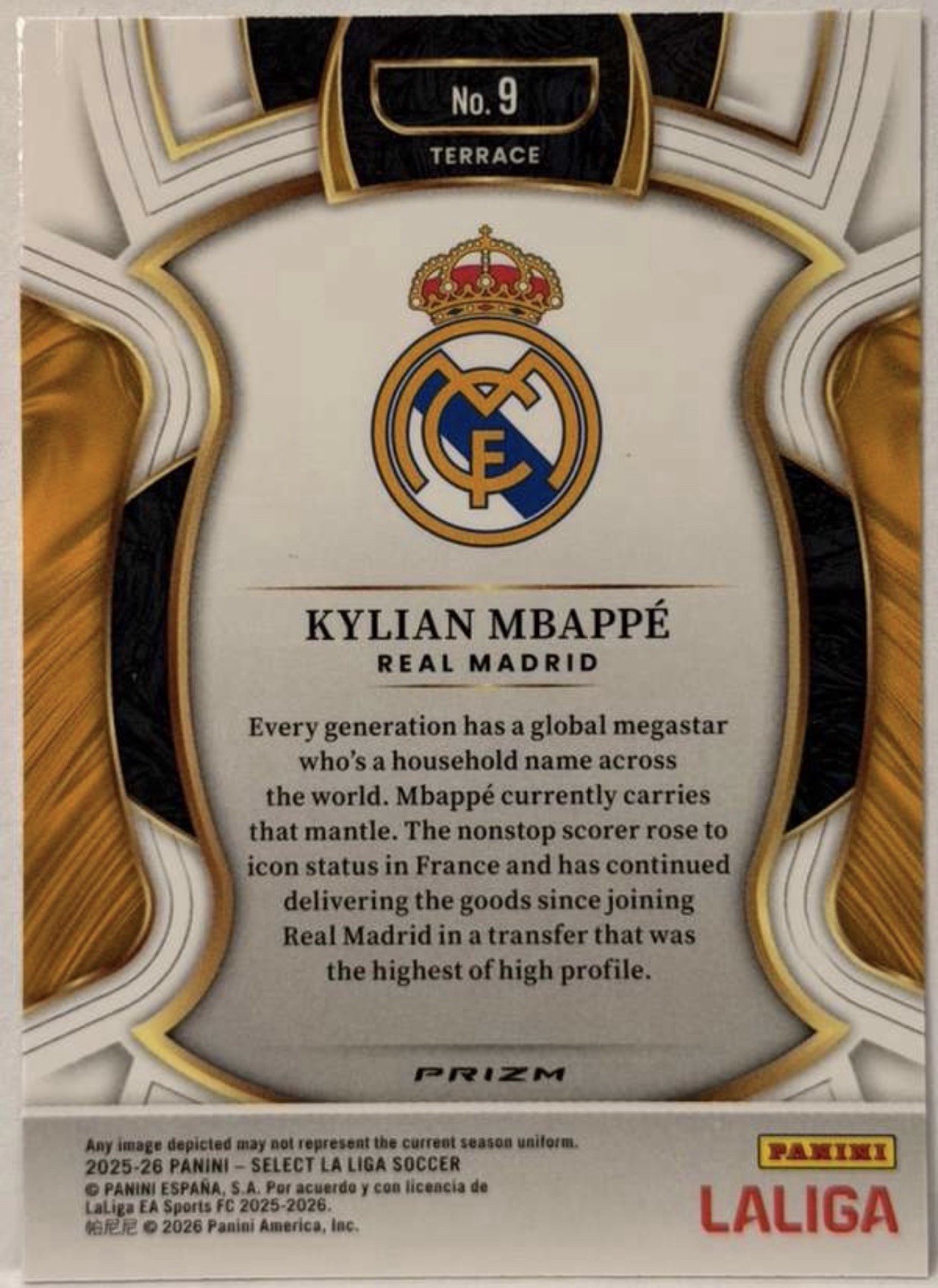 Kylian Mbappe • 2025-26 Panini Select La Liga • Purple Mojo