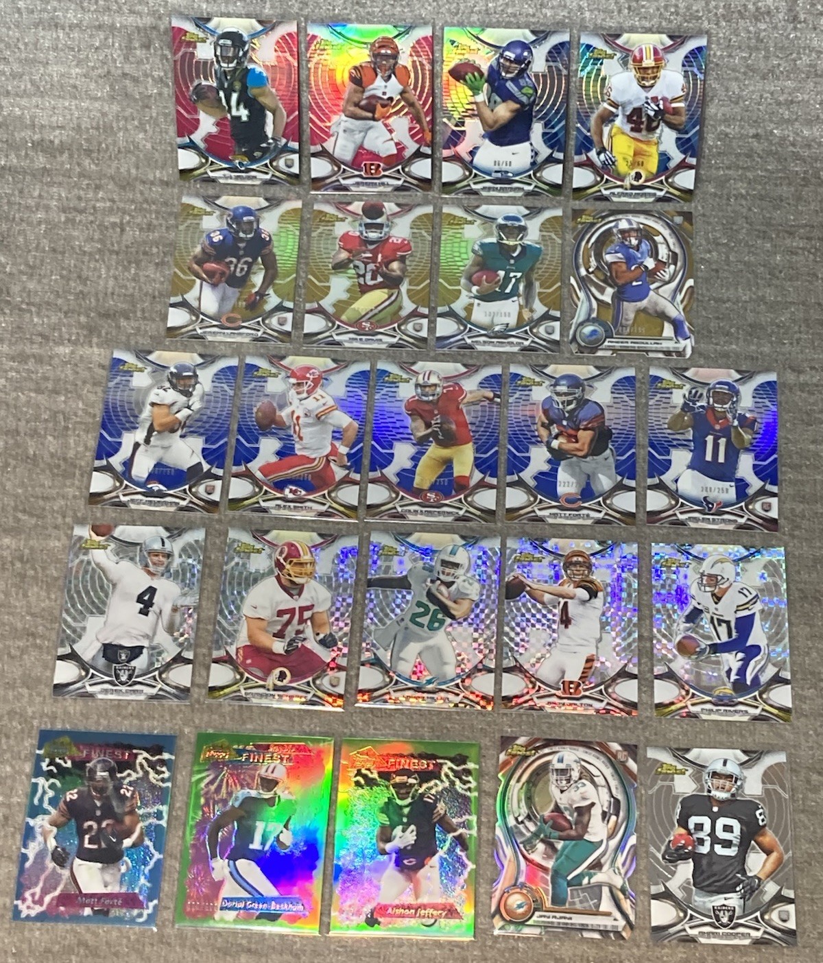 LOT of 23 — 2015 TOPPS FINEST Football NFL Cards — Pink Gold Blue Refractors ++