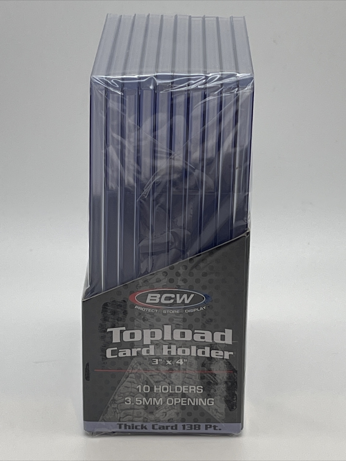 BCW 3X4 Thick Card Toploaders 1 Pack of 10 for up to 138pt Cards