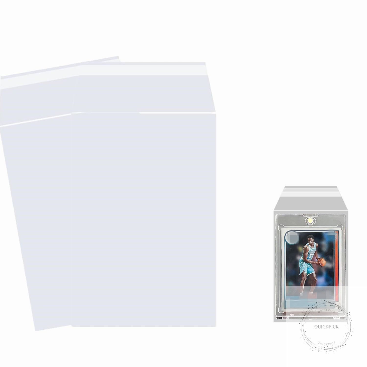 200PCS Resealable Team Bags for One Touch Card Holders 35PT-130PT, Fit Sleeves
