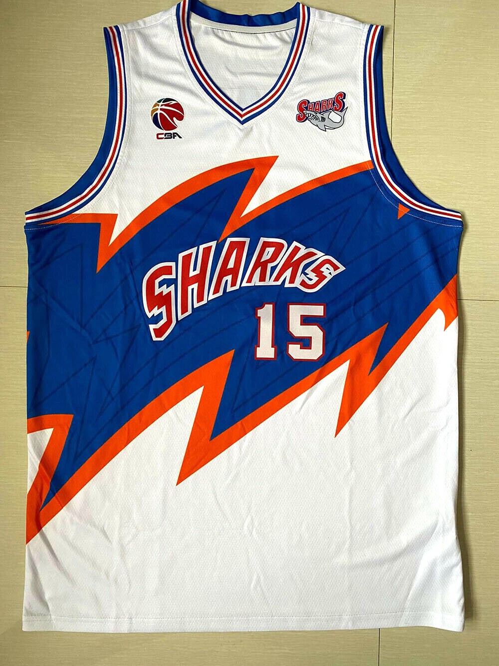 Retro Yao Ming #15 Shanghai Shark Basketball Jerseys City Edition Custom Names
