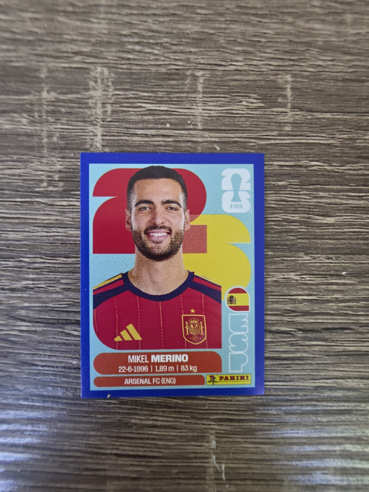 2026 Panini FIFA World Cup Sticker US Edition Blue Parallel ESP 14 Mikel Merino