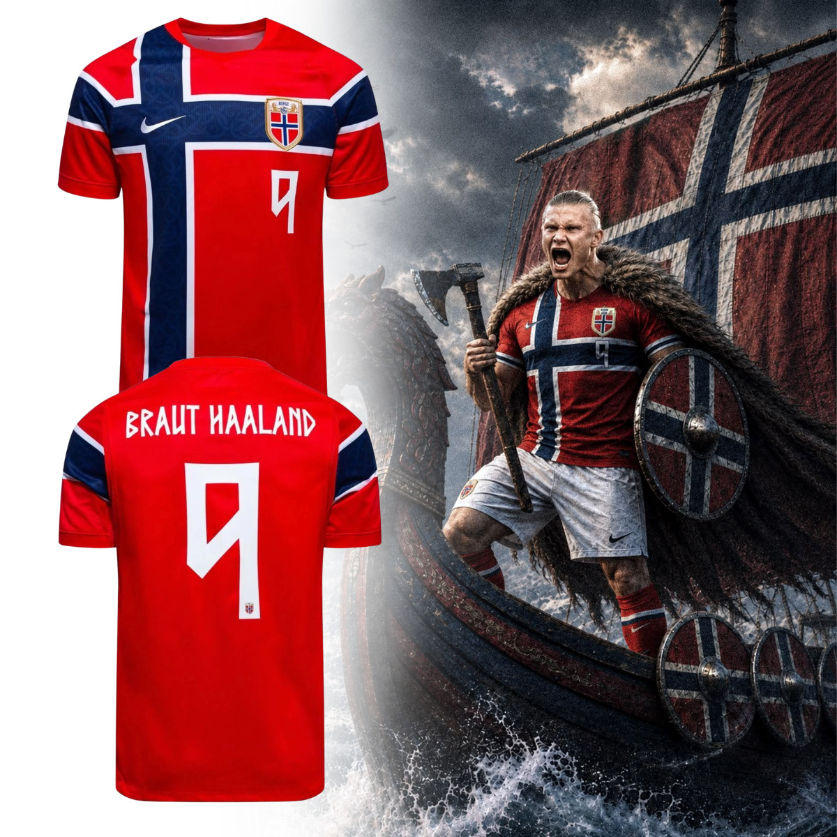 Braut Haaland Norway 2026 WC Home Jersey 3D Soccer Fan Gift Unisex S-5XL